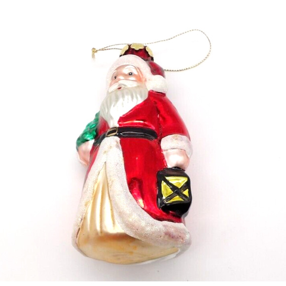 Yuletide Traditions Santa Handblown Glass Ornament Vintage Christmas Tree - Picture 3 of 12